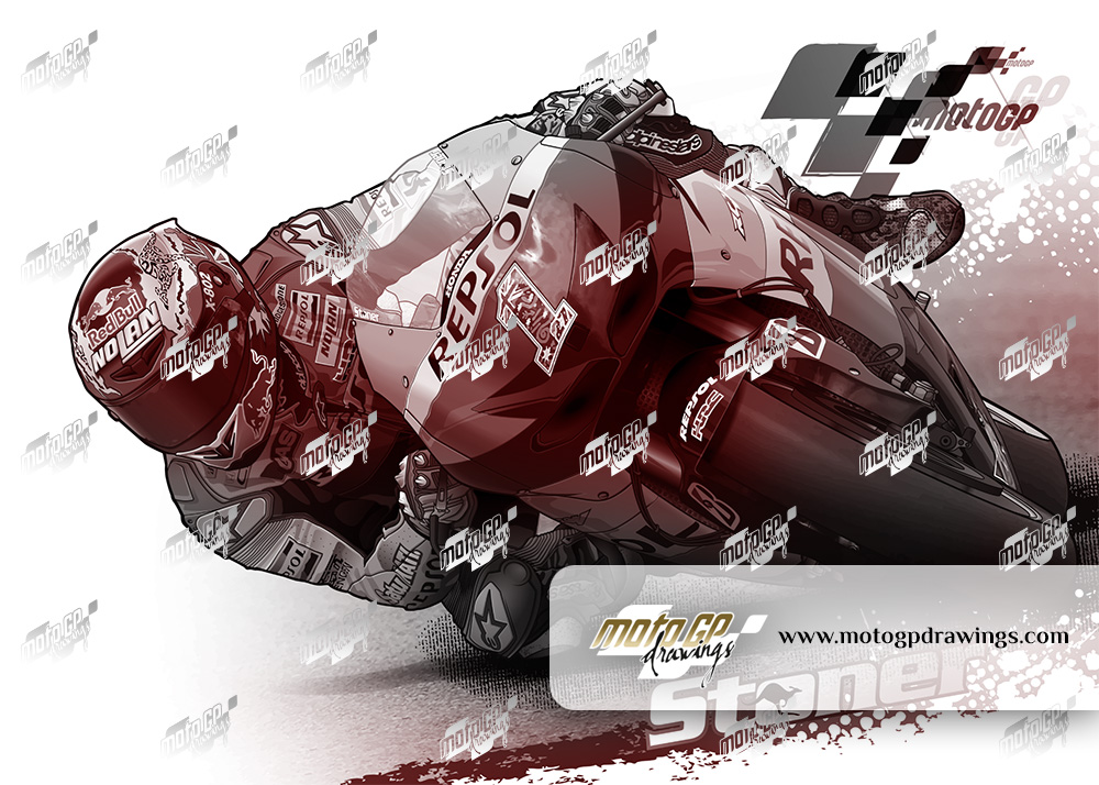 #27 Casey Stoner Repsol Honda Team Mix Bichromie / Noir et blanc